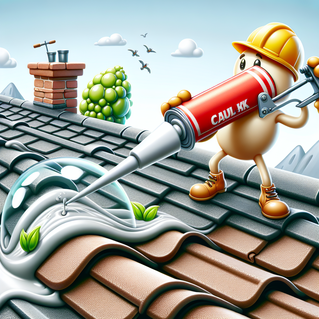 An artistic rendition of the title: Ensure roof caulking and sealants are intact.