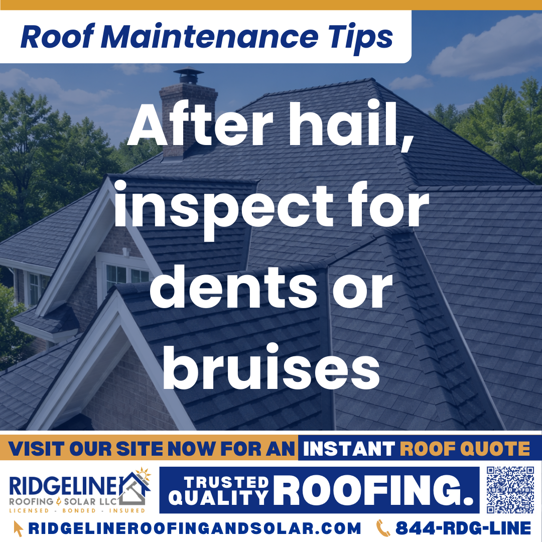 Ridgeline Roofing and Solar Roof Maintenance Tip for Homeowners: Inspect your roof visually every season